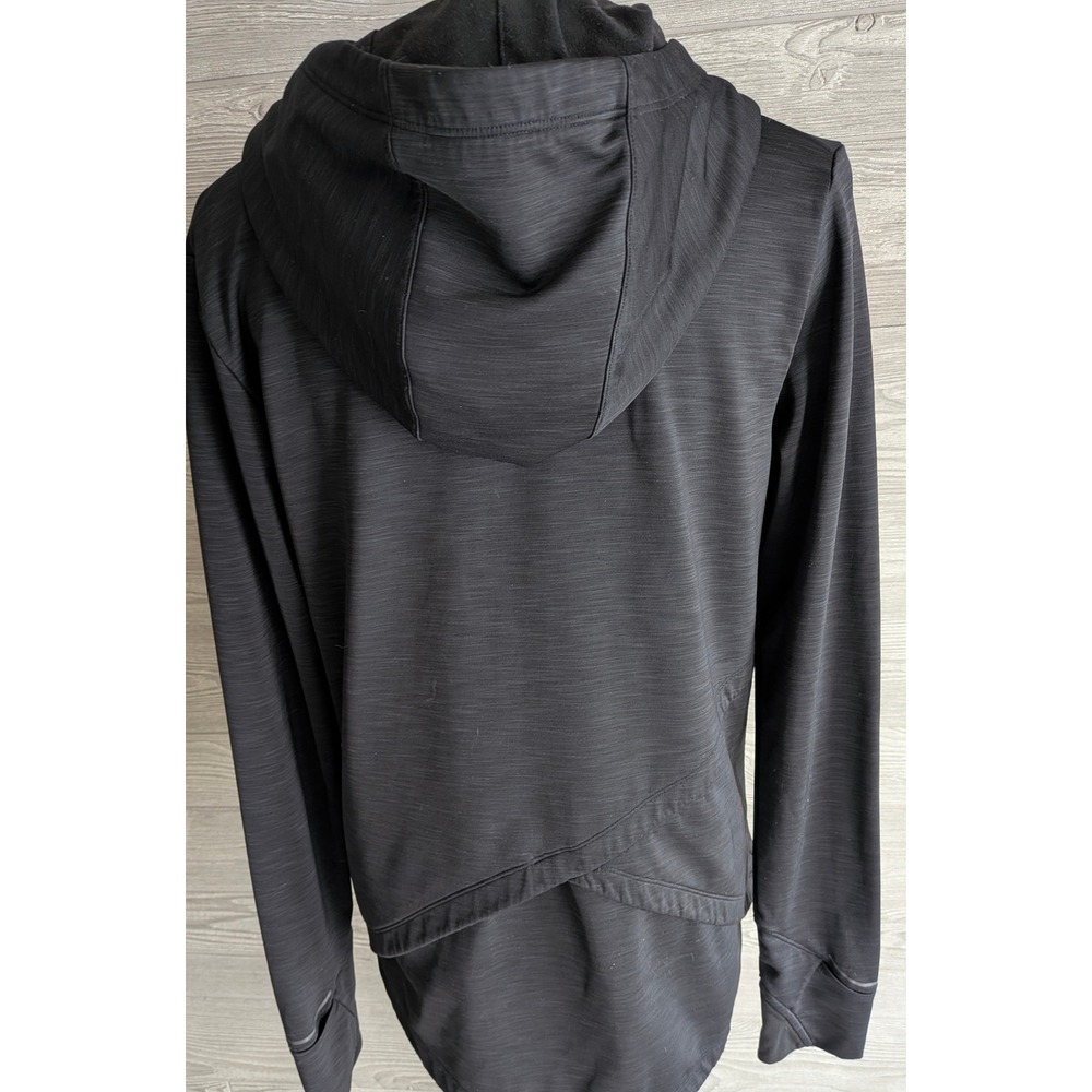 Athleta Womens Space Dye Tulip Back Hoodie Charcoal Gray Thumbhole Activewear M - Picture 9 of 16